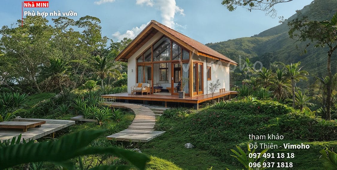Nhà mini, nhà lắp ráp kết hợp gỗ