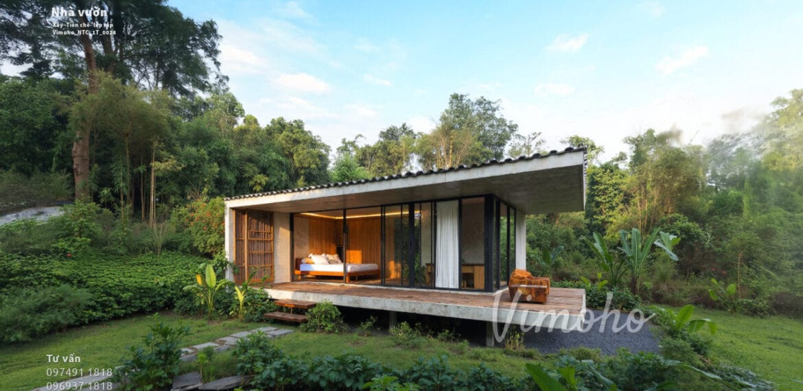Nhà Tiền chế Mini Module Phong Cách Modern Rustic