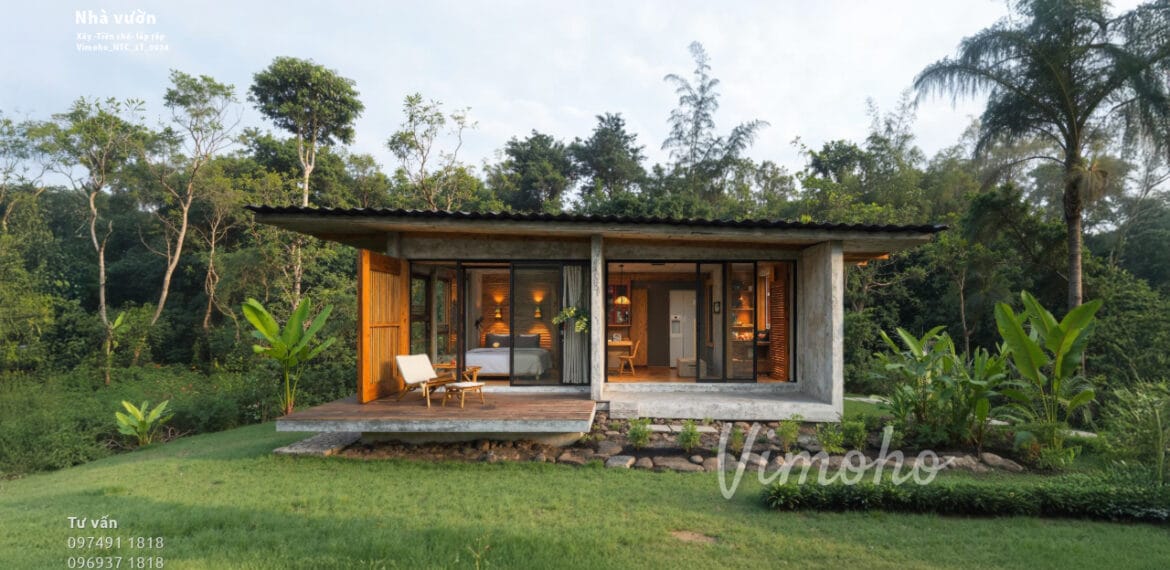 Nhà Tiền chế Mini Module Phong Cách Modern Rustic