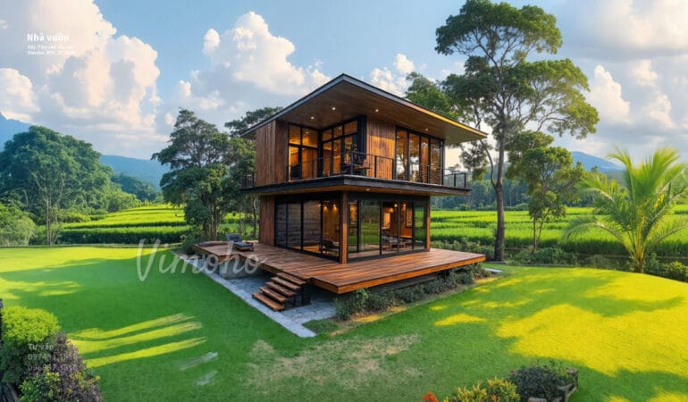 Nhà tiền chế nhà sàn đẹp