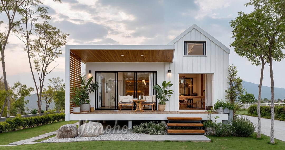 Nhà tiền chế lắp ráp mini, phù hợp gia đình hiện đại, triết lý sống thân thiên môi trường 
